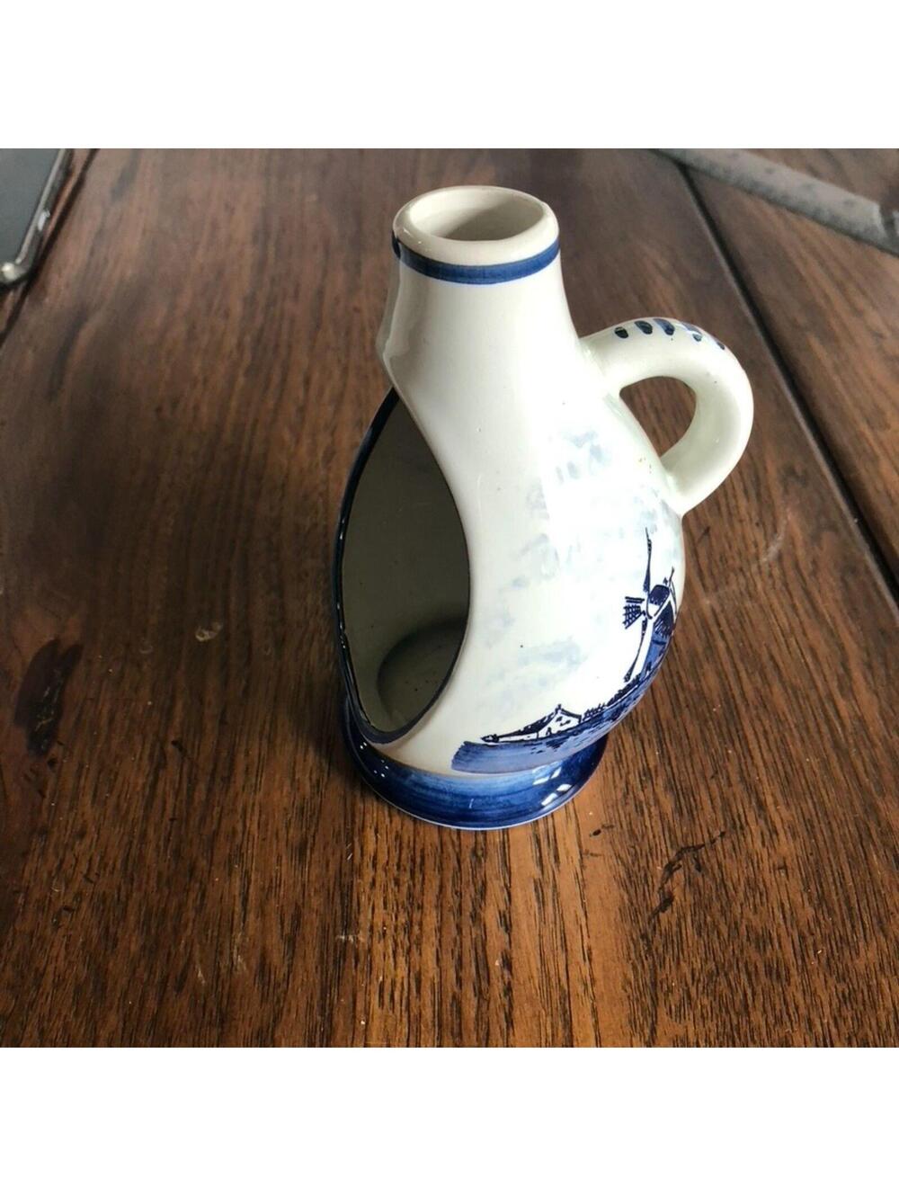 Vintage Delft Blue and White Hand Painted Candle Holder